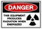 Danger This equipment produces radiation when energized Symbol Sign, Vector Illustration, Isolate On White Background Label. EPS10