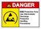 Danger ESD Protective Area Use Electrostatic Discharge Protective Handling Procedures Symbol Sign, Vector Illustration, Isolated