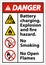 Danger Explosion and Fire Hazard Sign On White Background