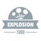 Danger explosion logo, simple gray style