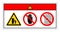 Danger Exposed Buckets And Moving Parts Can Cause Do Not Touch and Do Not Remove Guard Symbol Sign, Vector Illustration, Isolate