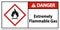 Danger Extremely Flammable Gas GHS Sign On White Background