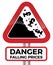 Danger Falling Prices UK Pound Road Sign.