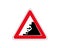 Danger falling rocks traffic sign. Road isolated icon. Falling stones