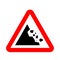 DANGER FALLING ROCKS triangle. Vector