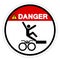 Danger Falling Of Rollers Hazard Symbol Sign, Vector Illustration, Isolate On White Background Label .EPS10