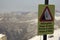Danger of falling sign in Switzerland