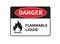 Danger flammable liquid sign on white background. GHS hazard pictogram. Vector illustration