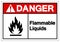 Danger Flammable Liquids Symbol Sign ,Vector Illustration, Isolate On White Background Label .EPS10