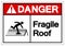Danger Fragile Roof Symbol Sign, Vector Illustration, Isolate On White Background Label. EPS10