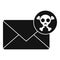 Danger fraud mail icon, simple style