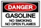 Danger Gasoline No Smoking No Open Flames Symbol Sign, Vector Illustration, Isolate On White Background Label. EPS10