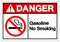 Danger Gasoline No Smoking Symbol Sign, Vector Illustration, Isolate On White Background Label. EPS10