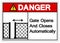 Danger Gate Opens and Closes Automatically Symbol Sign, Vector Illustration, Isolate On White Background Label. EPS10