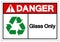 Danger Glass Only Symbol Sign ,Vector Illustration, Isolate On White Background Label .EPS10