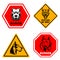 Danger. Guard dog. Beware of the dog. Sign with with angry dog head. Design element for poster,card, banner, sign