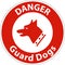 Danger Guard Dogs On Patrol Symbol Sign On White Background