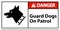 Danger Guard Dogs On Patrol Symbol Sign On White Background