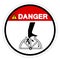 Danger Hand Entanglement Rotating Symbol Sign, Vector Illustration, Isolate On White Background Label .EPS10