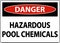 Danger Hazardous Pool Chemicals On White Background