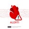 danger heart attack alert symbol. heartbeat or beat pulse icon. heart care cardiology. world heart day concept for banner or poste