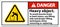 Danger Heavy Object Use Lifting Aids Label On White Background