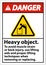 Danger Heavy Object Use Lifting Aids Label On White Background