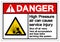 Danger High Pressure Air Can Cause Service Injury Symbol Sign, Vector Illustration, Isolate On White Background Label .EPS10