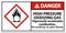 Danger High Pressure Oxidizing Gas GHS Sign On White Background