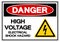 Danger High Voltage Electrical Shock Hazard Symbol Sign, Vector Illustration, Isolated On White Background Label .EPS10