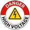Danger High Voltage Floor Sign On White Background