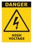 Danger High Voltage Sign With Text Isolated