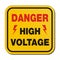 Danger high voltage - yellow sign