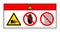 Danger Keep Clear Of Swinging Upper To Prevent Serious Bodily Injury Do Not Touch and Do Not Remove Guard Symbol Sign, Vector