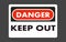 Danger keep out plate