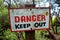 Danger keep out sign