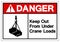 Danger Keep Out From Under Crane Loads Symbol Sign, Vector Illustration, Isolate On White Background Label .EPS10