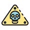 Danger life risk icon color outline vector