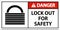 Danger Lock Out Label Sign On White Background