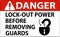 Danger Lock-Out Power Label On White Background