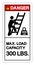 Danger Max Ladder Capacity 300 LBS Symbol Sign, Vector Illustration, Isolate On White Background Label .EPS10