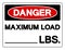 Danger Maximum Load LBS Symbol Sign, Vector Illustration, Isolate On White Background Label .EPS10