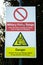 Danger military firing range, do not touch explosive debris warning sign