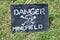 Danger minefield, sign with skull