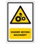 Danger Moving Machinery Symbol Signage,Vector Illustration, Isolate On White Background Label. EPS10