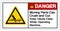 Danger Moving Part Can Crush and Cut Keep Hands Clear While Operating Machine Symbol, Vector Illustration, Isolate On White