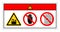 Danger Moving Saw Blade On Swing Machine Can Cut Do Not Touch and Do Not Remove Guard Symbol Sign, Vector Illustration, Isolate On