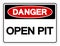 Danger Open Pit Symbol Sign, Vector Illustration, Isolated On White Background Label .EPS10