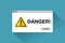 Danger page. Exclamation mark on a yellow background. Error window in flat style, vector design object for you projects