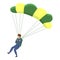 Danger parachuting icon, cartoon style